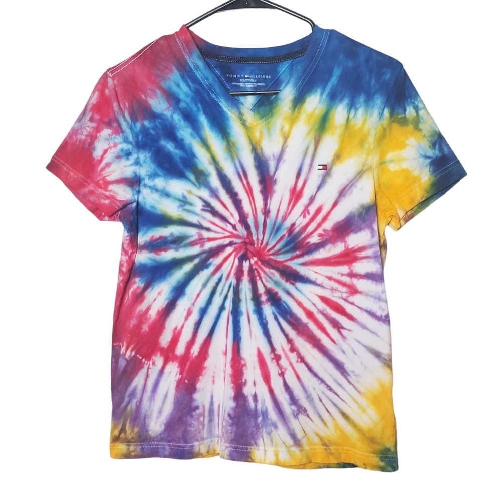 Tommy Hilfiger | 100% Cotton Short Sleeve Shirt | Tie Dye | XS